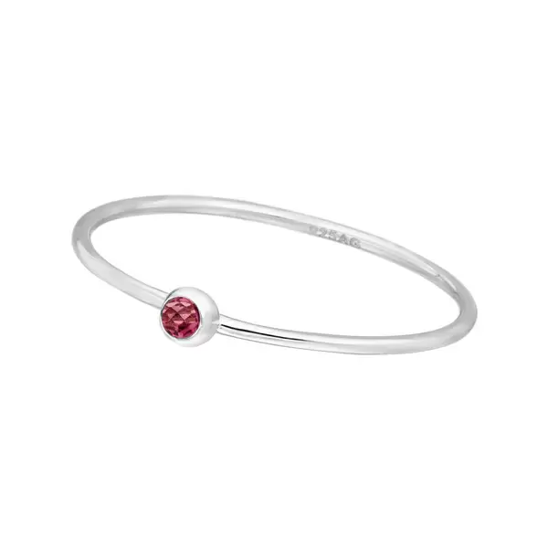 Leaf Jewelry Ring Solitaire, Ruby, 925 Sterlingsilber Räumungsverkauf