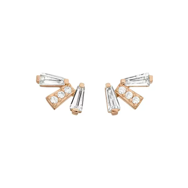 Leaf Jewelry Ohrstecker CRYSTAL, 18 K Rosegold vergoldet Tägliche Deals
