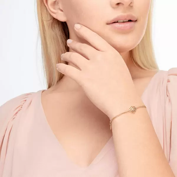 Leaf Jewelry Glücksbändchen Flower of Life, 18K Gelbgold vergoldet, Fuchisa Super Sparpreis