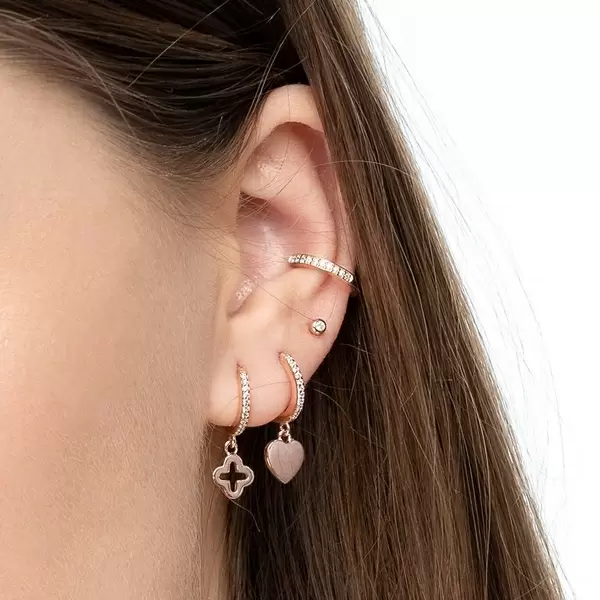 Leaf Jewelry Ear Mix, 5-er Set, 18 K Rosegold vergoldet Bis zu 50% Rabatt