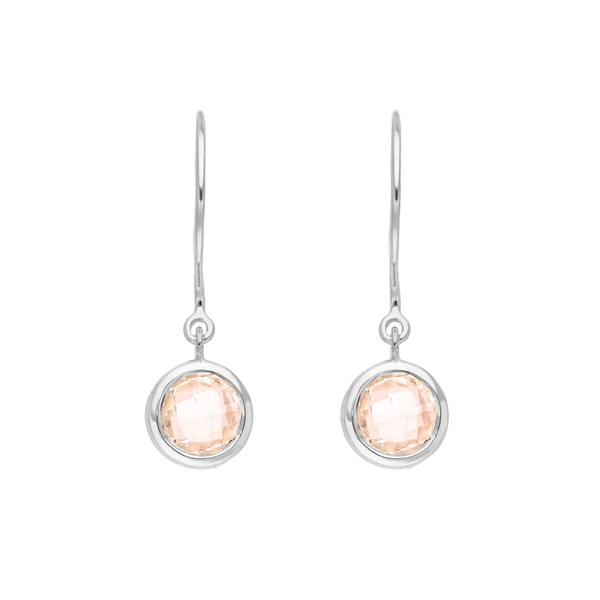 Leaf Jewelry Ohrhänger Solitär, Rosenquarz, 925 Sterlingsilber Nur für heute