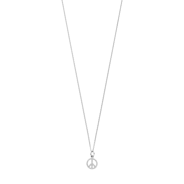 Leaf Jewelry Halskette Peace mit Zirkonia, 925 Sterlingsilber Kostenloser Versand international