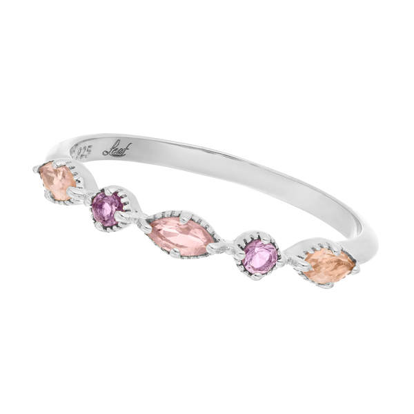 Leaf Jewelry Silber Ring, Oval Gems, Rosenquarz Rabatte dieses Monats