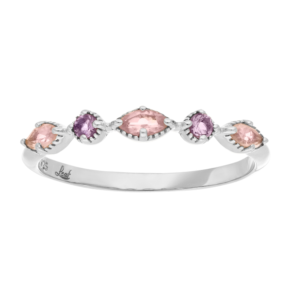 Leaf Jewelry Silber Ring, Oval Gems, Rosenquarz Rabatte dieses Monats