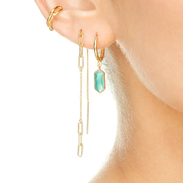 Leaf Jewelry Silber Earcuff, CHAIN, Gelbgold Hotsell