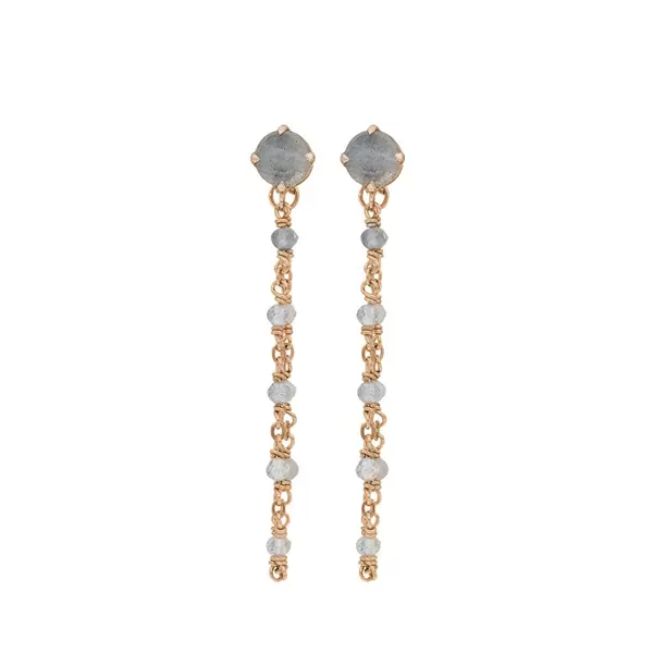 Leaf Jewelry Ohrhänger Flying Gem, Labradorit, 18 K Rosegold vergoldet Blitzverkäufe