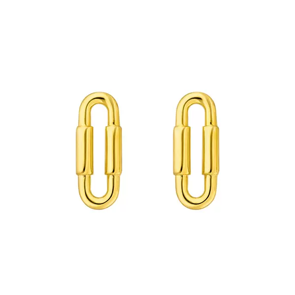Leaf Jewelry Silber Ohrstecker, Gelbgold, Karabiner Versandkostenfrei