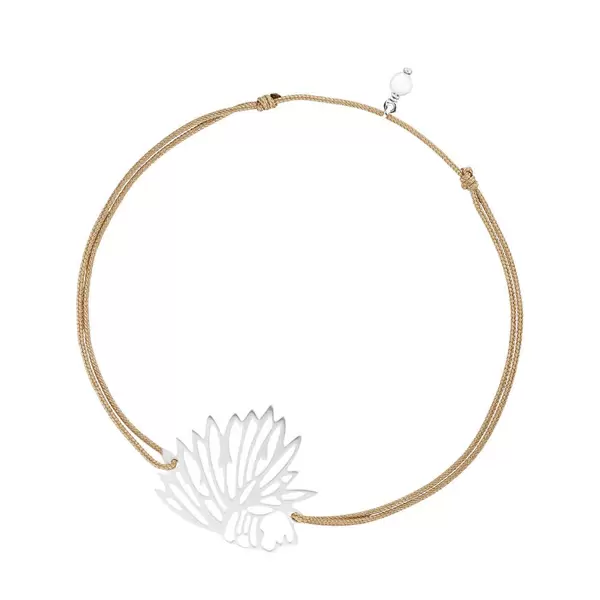 Leaf Jewelry Glücksbändchen Ethno, 925 Sterlingsilber, Beige Flash Sale