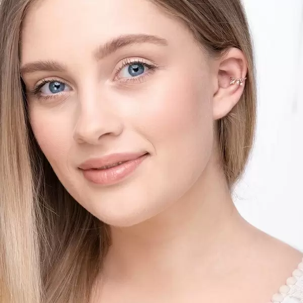 Leaf Jewelry Earcuff Fancy, 18 K Rosegold vergoldet Begrenztes Angebot