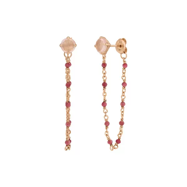 Leaf Jewelry Ohrhänger Flying Gems, Rosenquarz, 18 K Rosegold vergoldet Vatertagsangebot