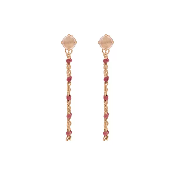 Leaf Jewelry Ohrhänger Flying Gems, Rosenquarz, 18 K Rosegold vergoldet Vatertagsangebot