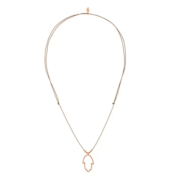 Leaf Jewelry Glückshalskettchen Fatima's Hand, 18 K Rosegold, Beige Top Angebot