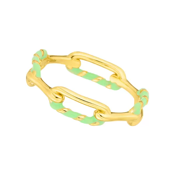 Leaf Jewelry Ring Neon Twist, 18 K Gelbgold vergoldet, grün, Gr.54 Bestseller