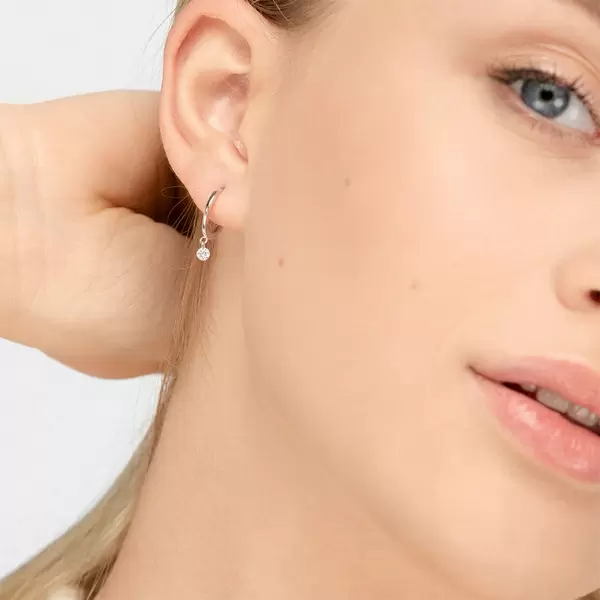 Leaf Jewelry Creole Pure mit Diamanten, 18 K Weissgold Nur für heute
