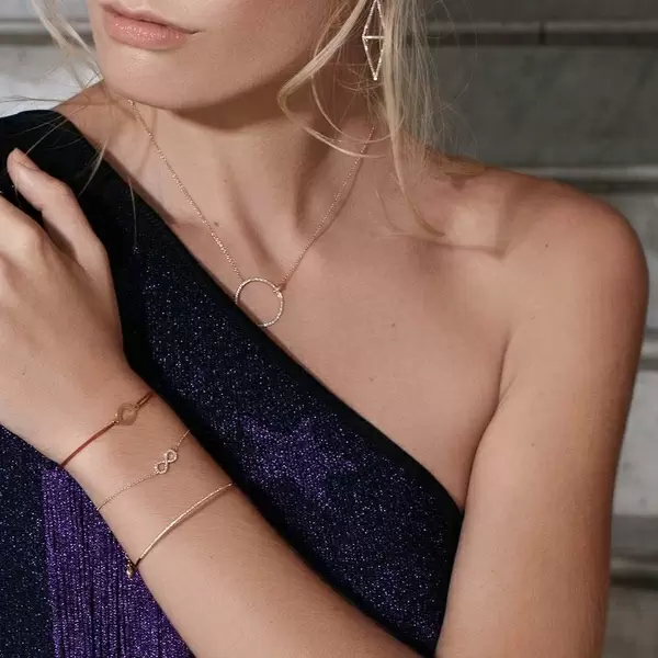Leaf Jewelry Armkette Infinity mit Diamanten, 18 K Roségold Vierteljährliche Förderung