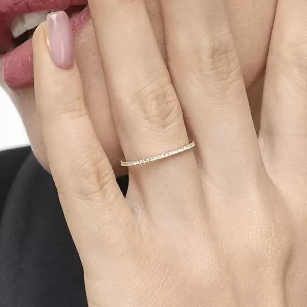 Leaf Jewelry Memoryring mit Diamanten, 18 K Gelbgold Super Rabatt