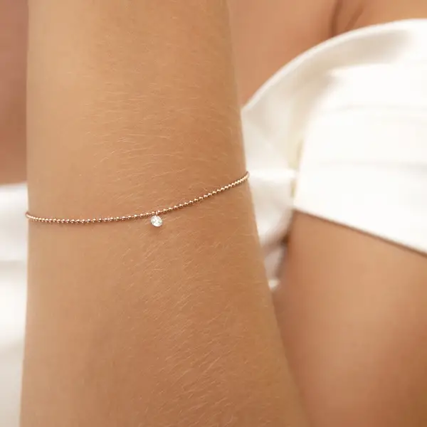 Leaf Jewelry Armkette Pure Ball Chain, Diamant, 14 K Gelbgold Hotsell