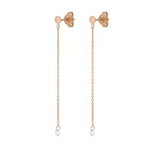 Leaf Jewelry Ohrringe Pure Kette, 18 K Rosegold Meist gekauft