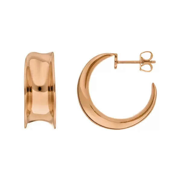 Leaf Jewelry Silber Creolen, 80's, Rosegold Limitierter Zeitrabatt