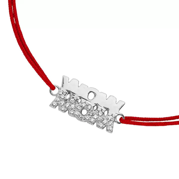 Leaf Jewelry Glücksarmband WOW MOM, 925 Sterlingsilber, Rot Exklusivangebot
