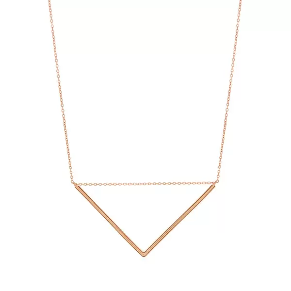 Leaf Jewelry Halskette Big Triangle, 18 K Rosegold vergoldet Weihnachtsangebot