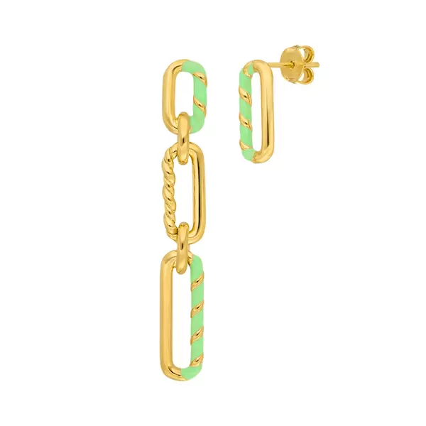 Leaf Jewelry Silber Ohrringe, Gelbgold, Neon Twist Valentinstagsangebot