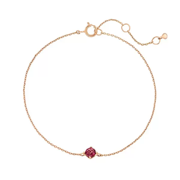 Leaf Jewelry Armkette Cabochon, Rhodolite, 14 K Rosegold Saisonale Angebote