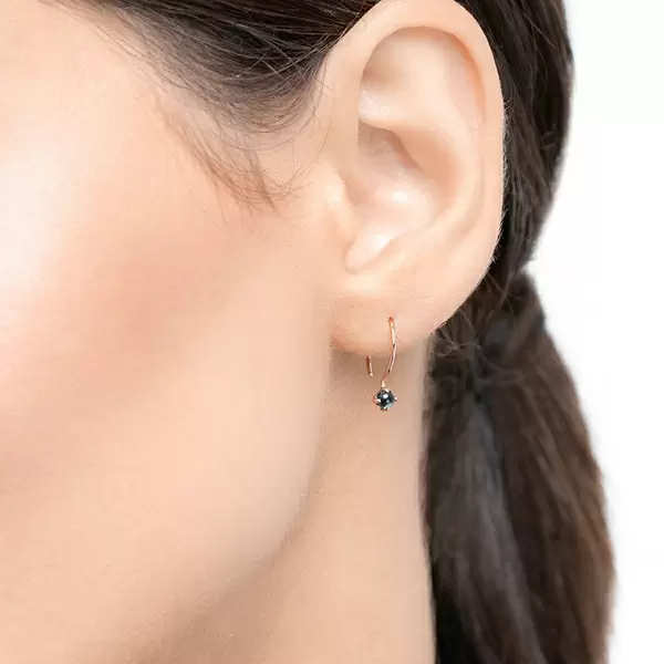 Leaf Jewelry Ohrringe Cabochon, Blaue Topas, 14 K Roségold Tiefpreis