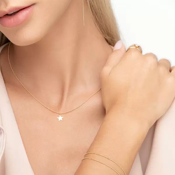 Leaf Jewelry Halskette STAR, 14 K Gelbgold Super Sparpreis