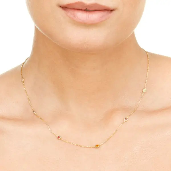 Leaf Jewelry Halskette Fine Gems, 14K Gelbgold Wochenangebot