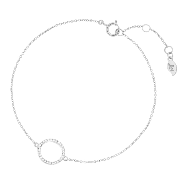 Leaf Jewelry Armkette Circle mit Diamanten, 18 K Weißgold Begrenzte Freigabe