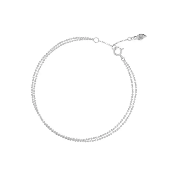 Leaf Jewelry Armkette Ball Chain Double, 14 K Weißgold Letzte 2 Tage