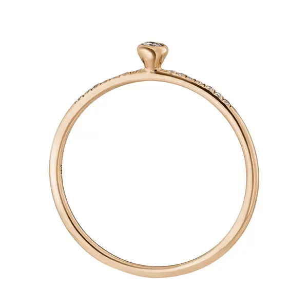 Leaf Jewelry Ring Petite, White Diamond, 14 K Rosegold Zeitbegrenzte Promotion