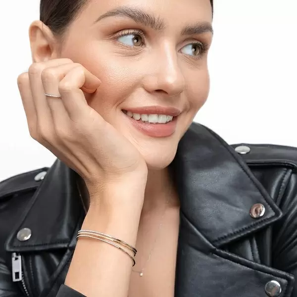 Leaf Jewelry Armreif Circle mit Diamanten, 18 K Rosegold Nur für heute