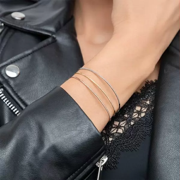 Leaf Jewelry Armreif Circle mit Diamanten, 18 K Rosegold Nur für heute