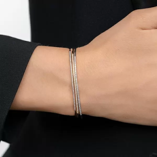 Leaf Jewelry Armreif Circle mit Diamanten, 18 K Rosegold Nur für heute