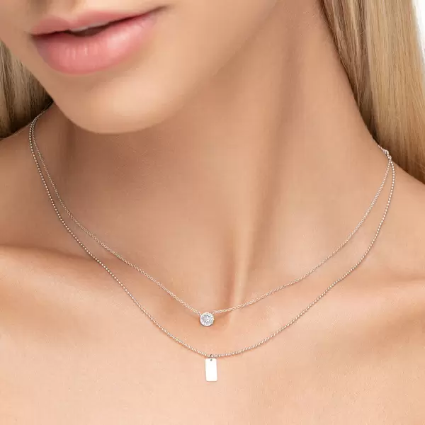 Leaf Jewelry Halskette Pavé II mit Diamanten, 18 K Weissgold Vierteljährliche Förderung