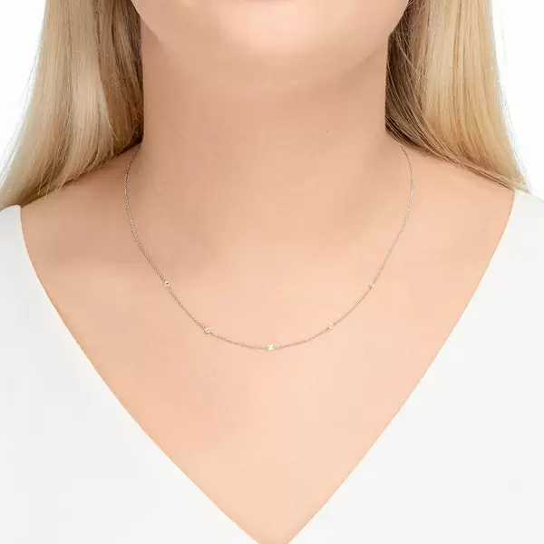 Leaf Jewelry Halskette Pure Quintruple Diamant, 18K Weißgold Discount Store für neue Produkte