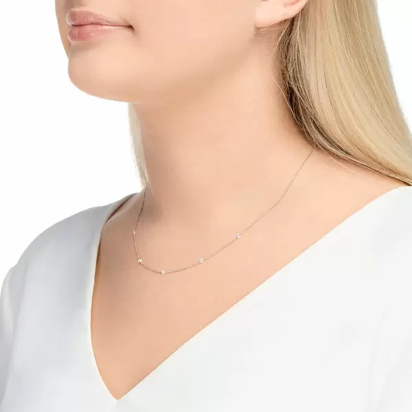 Leaf Jewelry Halskette Pure Quintruple Diamant, 18K Weißgold Discount Store für neue Produkte