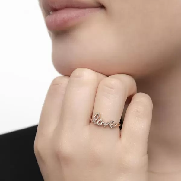 Leaf Jewelry Ring Love 18K Roségold mit Diamanten Nur noch ein Tag übrig