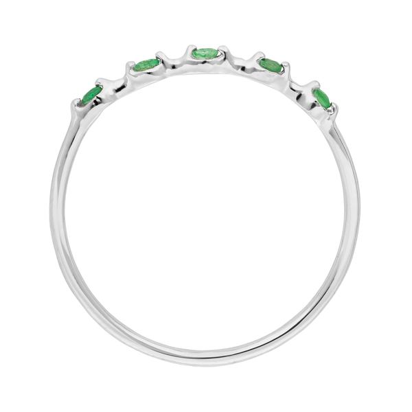 Leaf Jewelry Ring mit 5 Smaragden, 14K Weißgold Begrenzt auf 3 Tage
