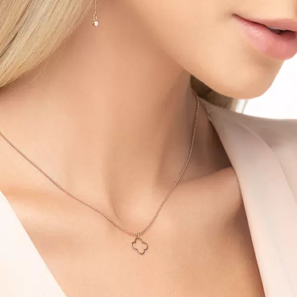 Leaf Jewelry Halskette GENTLE CLOVER, 14 K Rosegold Speichern exportieren