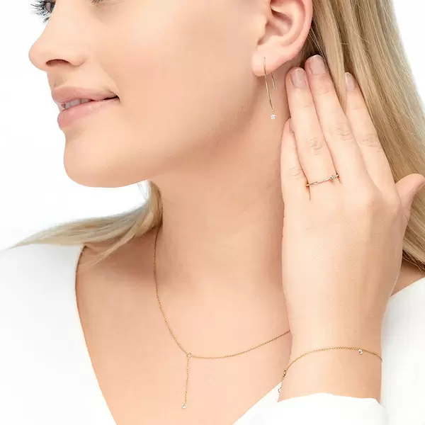 Leaf Jewelry Creole Pure M Diamant, 18 K Gelbgold zollfrei