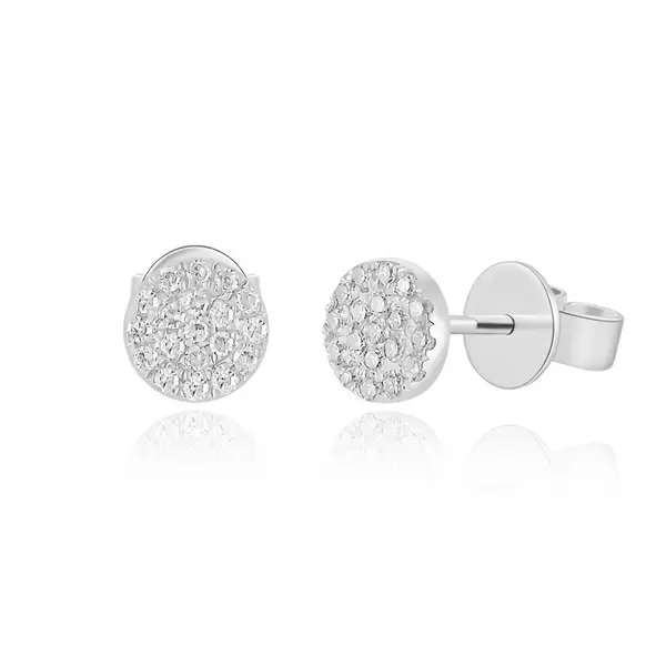 Leaf Jewelry Ohrringe Pavé mit Diamanten, 18 K Weßgold Outlet