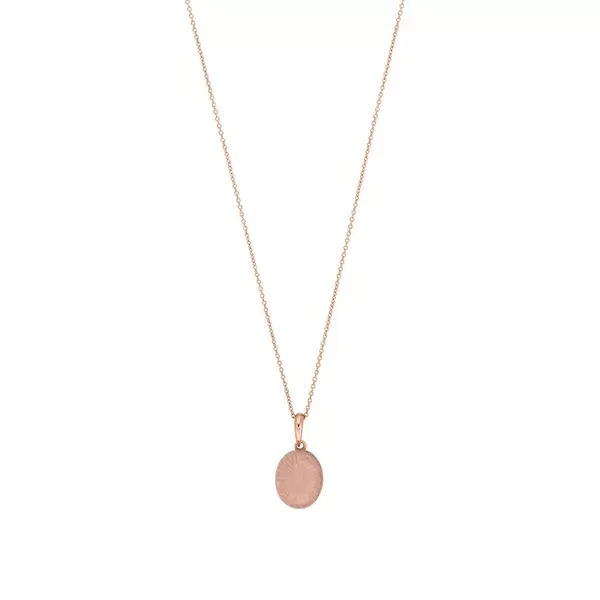 Leaf Jewelry Halskette Cabochon II, 14 K Rosegold, Rosenquarz im Angebot