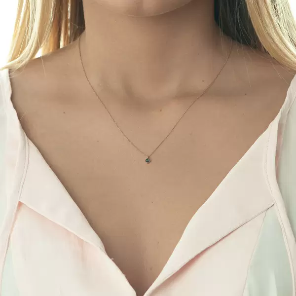 Leaf Jewelry Halskette Cabochon, Blauer Topas, 14 K Roségold Kostenloser Versand