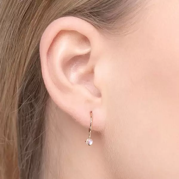 Leaf Jewelry Ohrringe Cabochon, Mondstein, 14 K Gelbgold Günstig kaufen