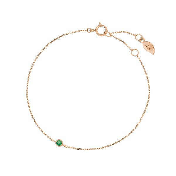 Leaf Jewelry Armkette Smaragd, 14K Rosegold Versandkostenfrei