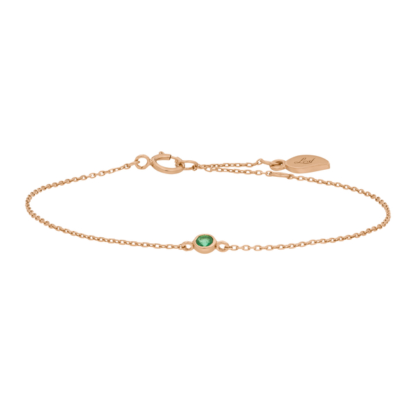 Leaf Jewelry Armkette Smaragd, 14K Rosegold Versandkostenfrei