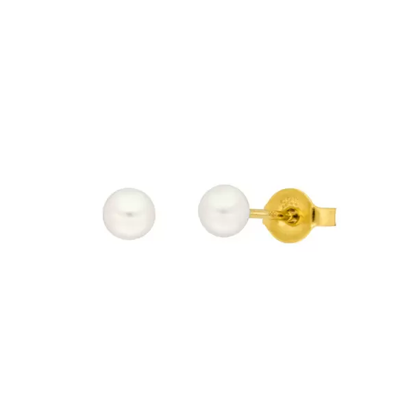 Leaf Jewelry Ohrstecker Perle, 4mm, 14 K Gelbgold Großer Ausverkauf